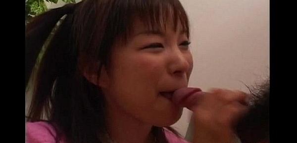  Precious Asian brunette has a fat dick she is sucking on